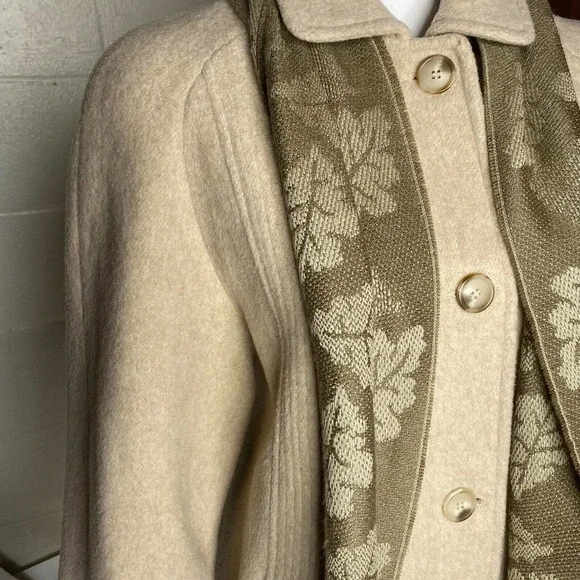 Bromley Collection vtg Wool Trench Coat Beige Size 8 Women